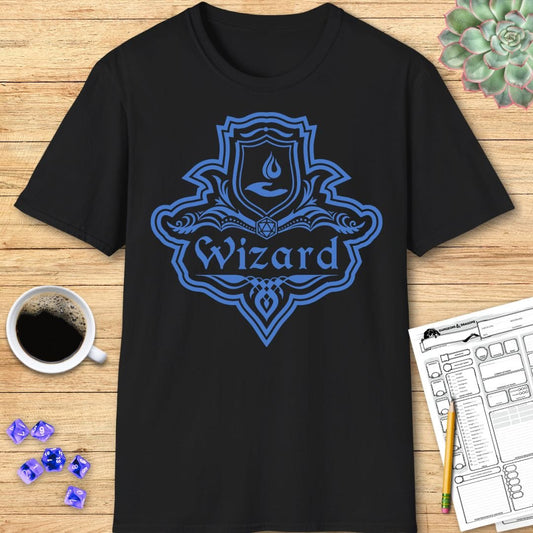 Camiseta con emblema de la clase Mago de D&D