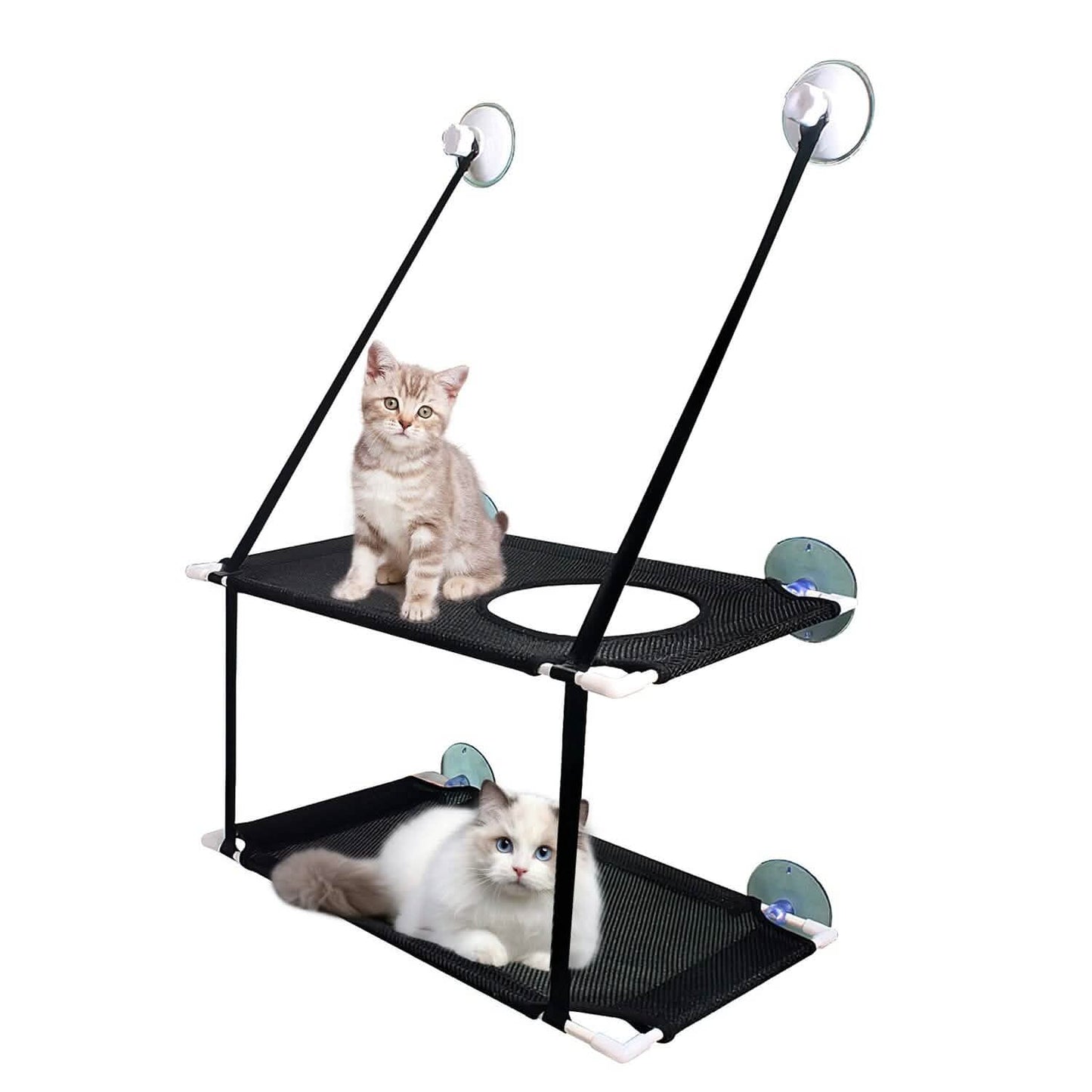 Double Layer Perch Bed Powerful Suction Indoor Window Hammock for Cat
