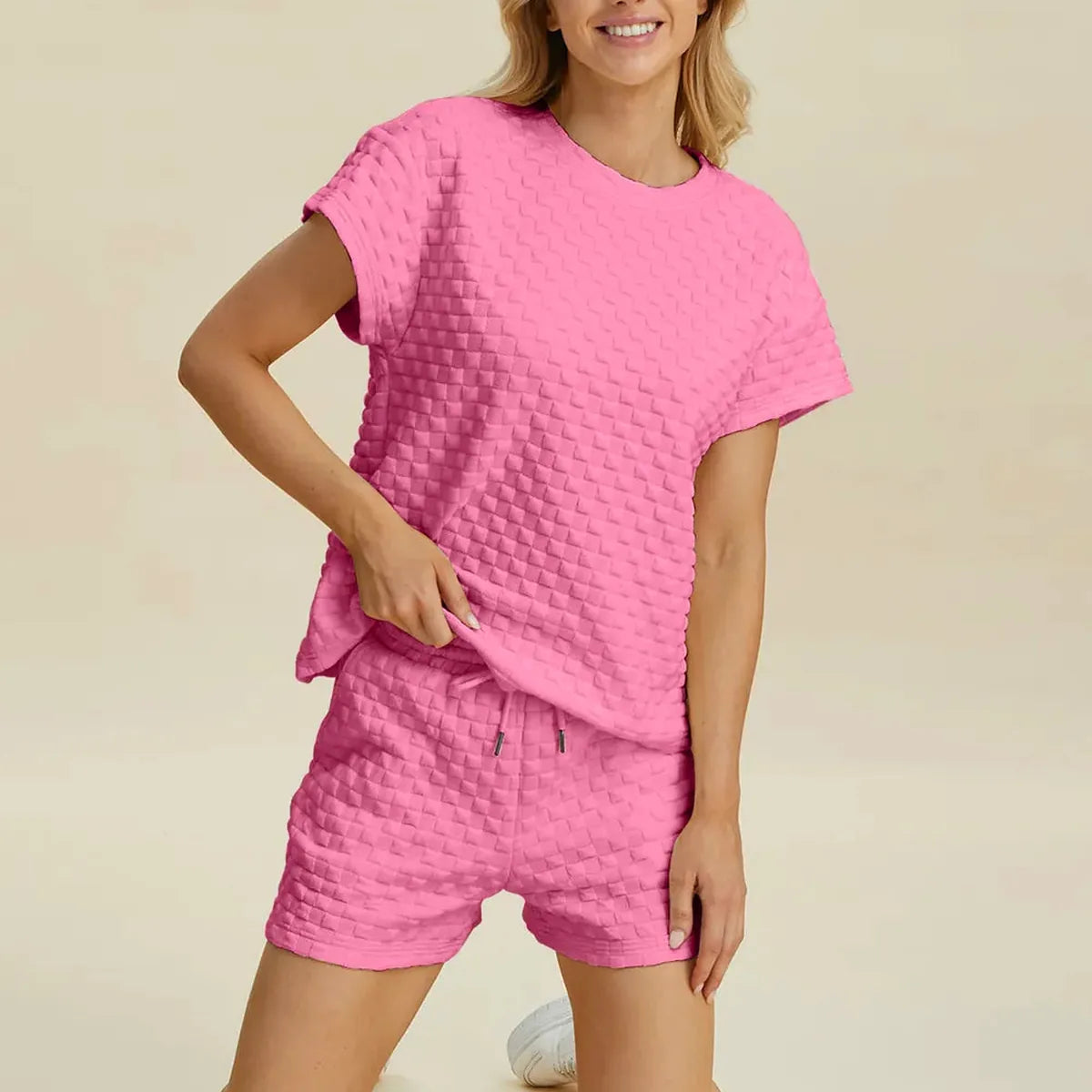 Texture T-Shirt and Shorts Set