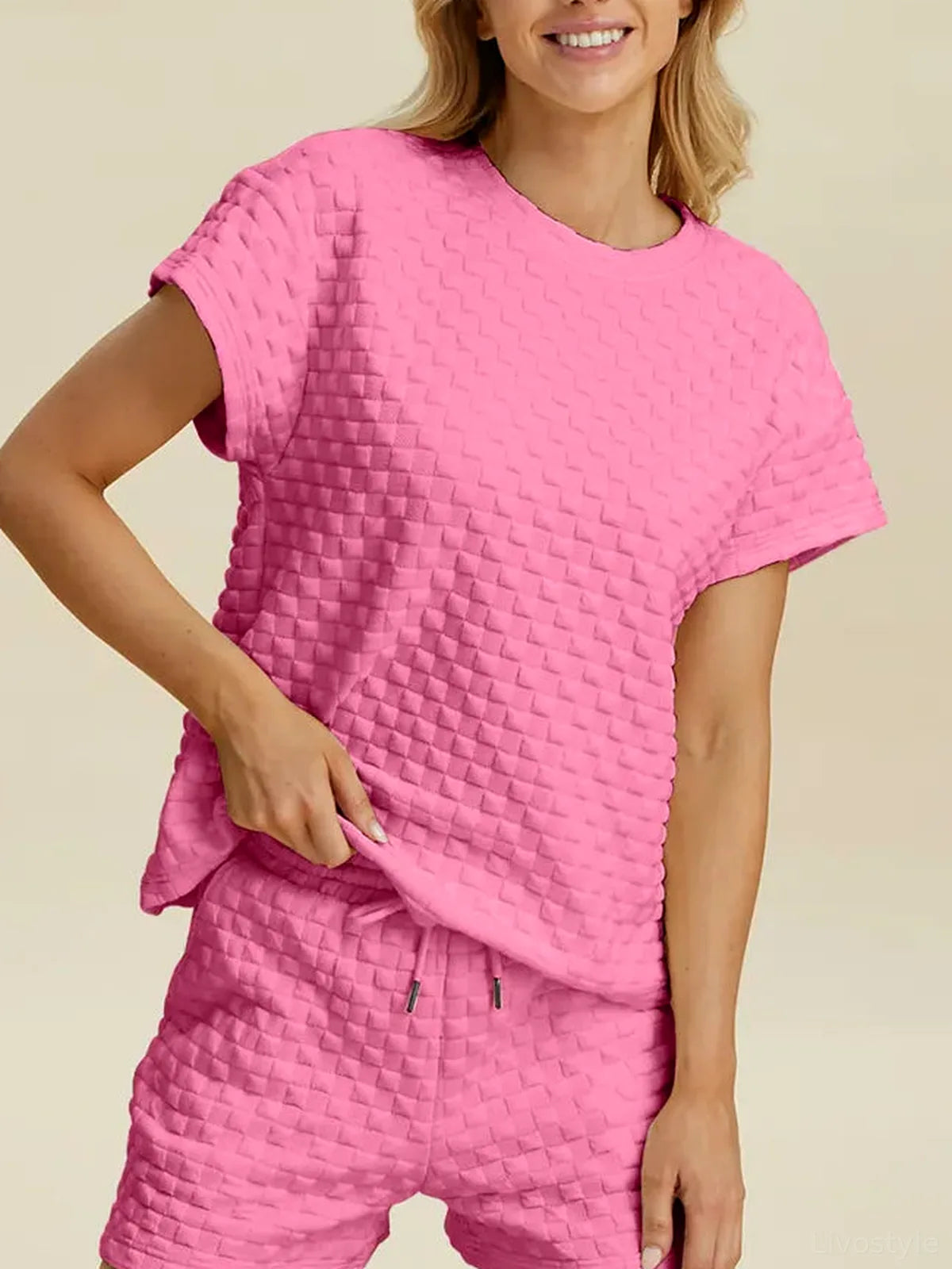 Texture T-Shirt and Shorts Set