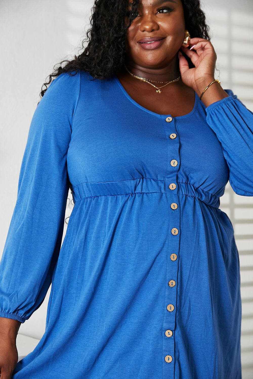 Trendsi Long Sleeve Dress Empire Waist Women's — Elegant Design