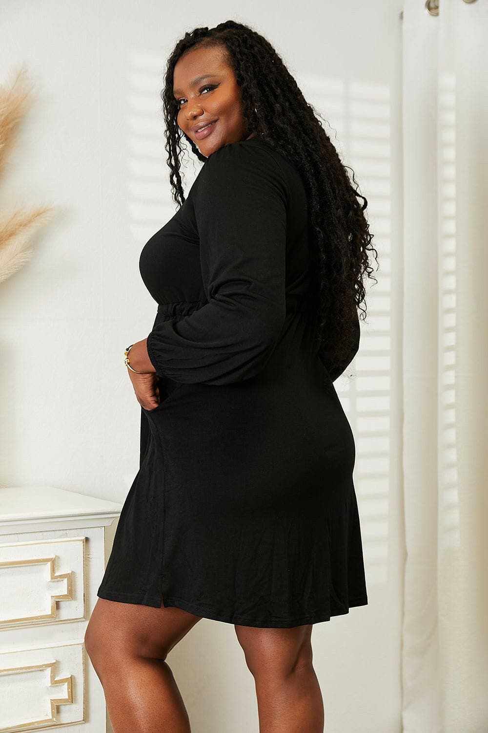 Trendsi Long Sleeve Dress Empire Waist Women's — Elegant Design