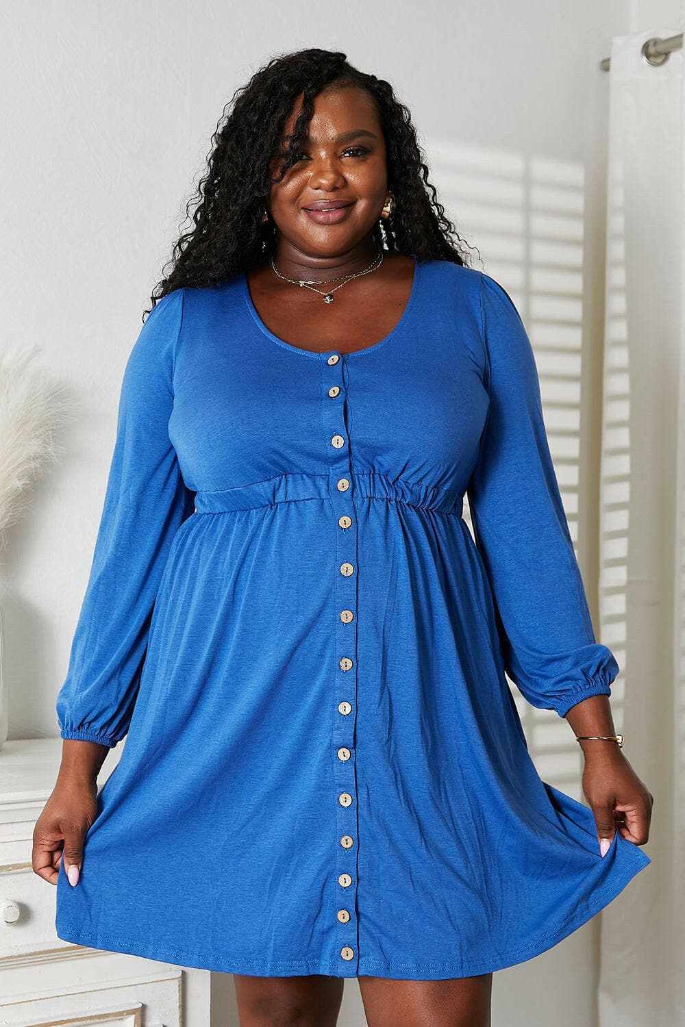 Trendsi Long Sleeve Dress Empire Waist Women's — Elegant Design