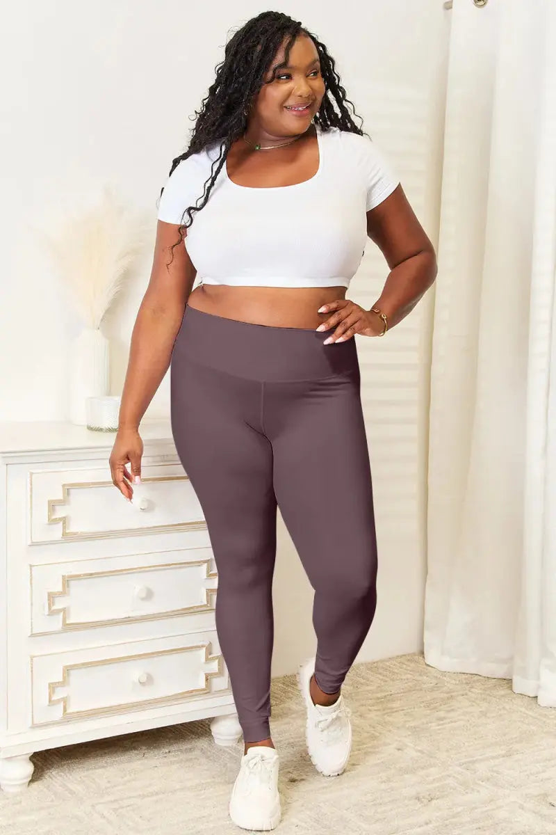 T-Shirts Trendsi Wide Waistband Leggings Women's Activewear Comfort & USA Shipped