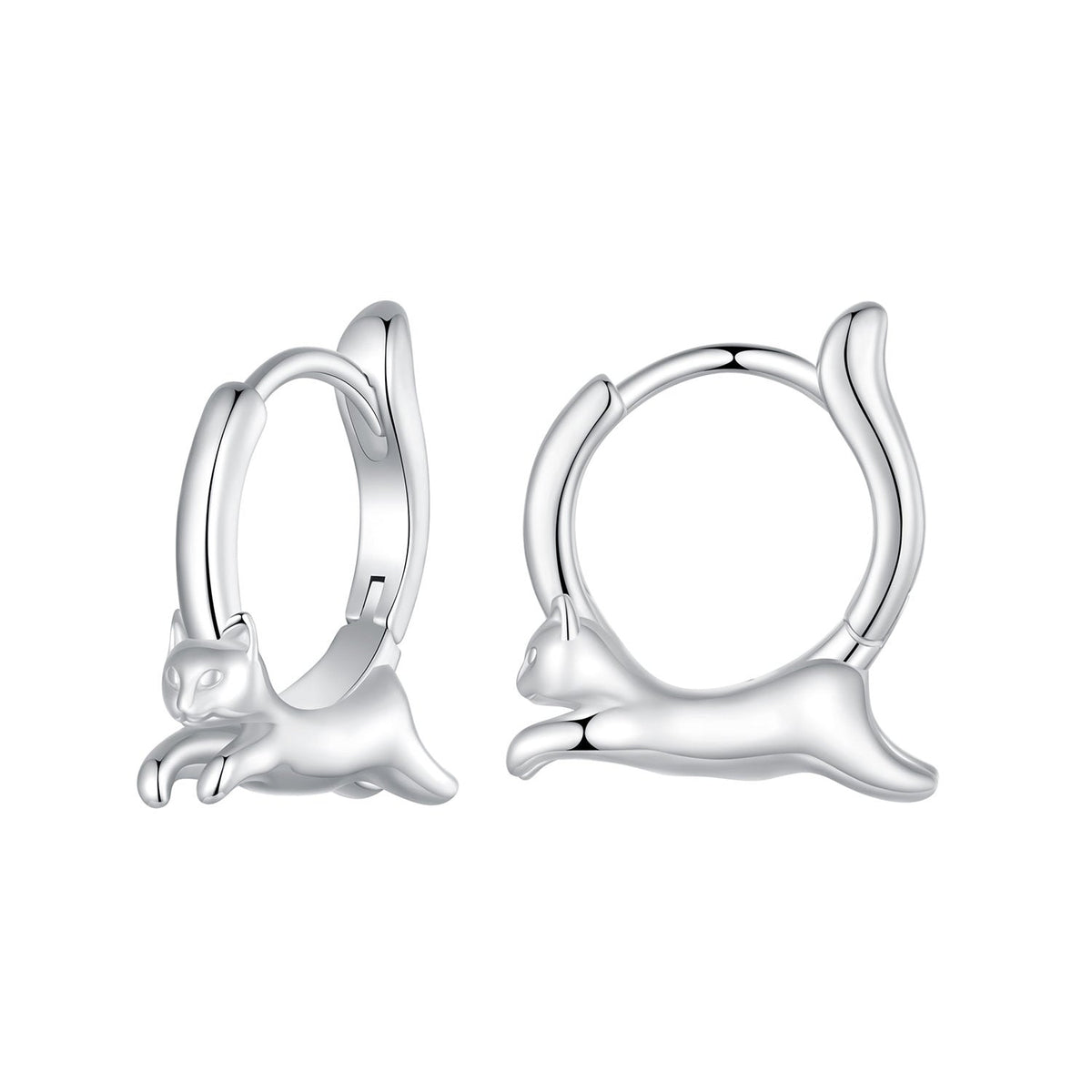 925 Sterling Silver Earrings for Women, Size 15*4mm, Inner Diameter 10mm, Plated Platinum