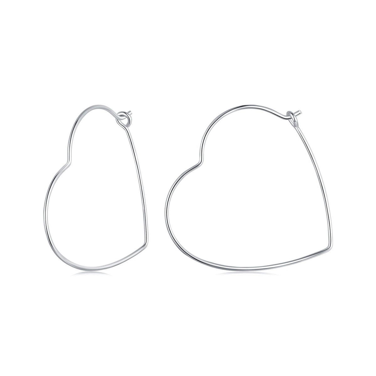 925 Sterling Silver Earrings with White Gold Plating - 27mm for Women