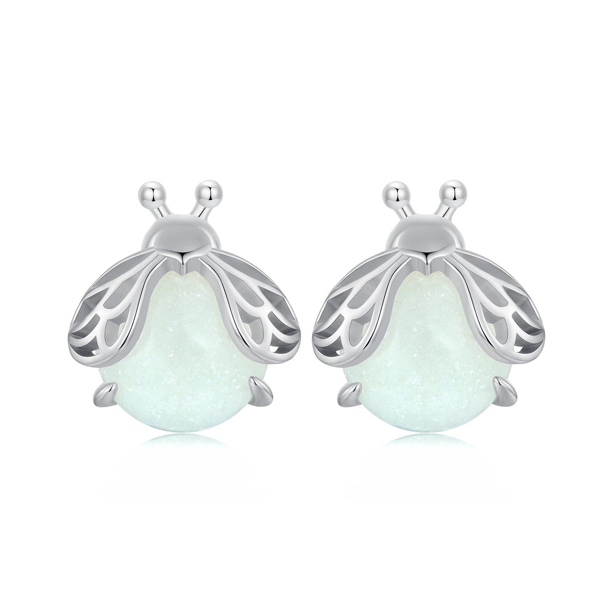 925 Sterling Silver Luminous Stone Earrings