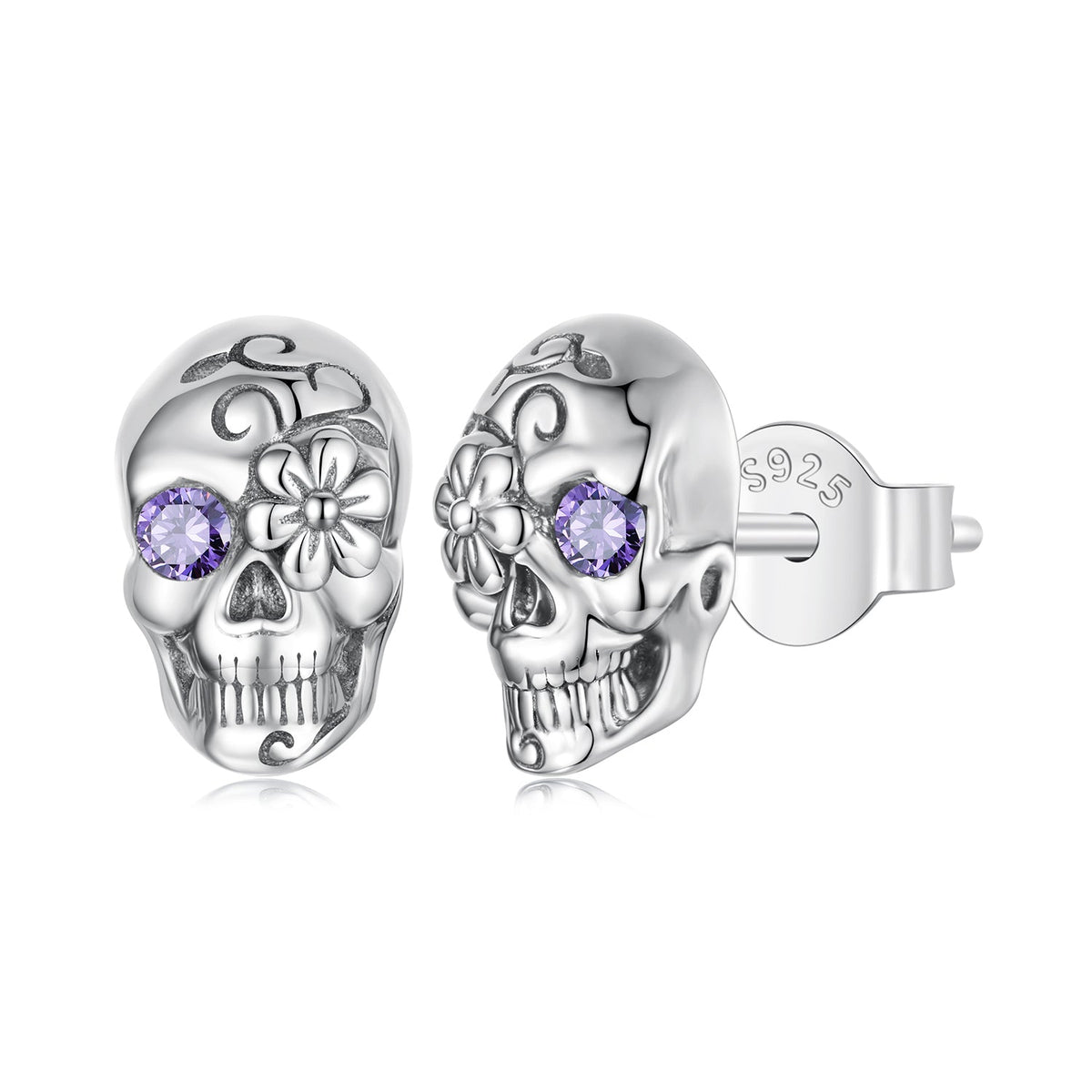 925 Sterling Silver Earrings with Oxidized Finish and CZ Stones