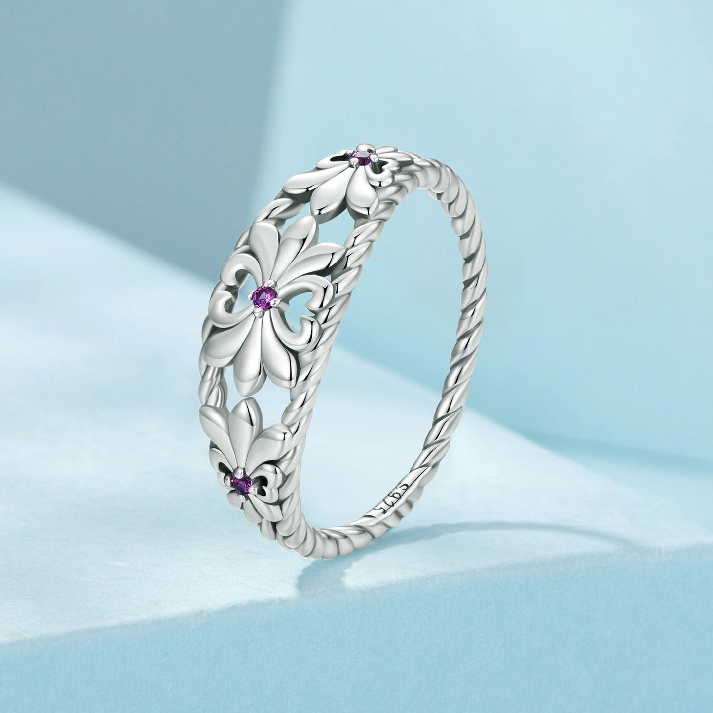 925 Sterling Silver Oxidized 1.3mm Pavé Set CZ Ring Size 6.0 for Women