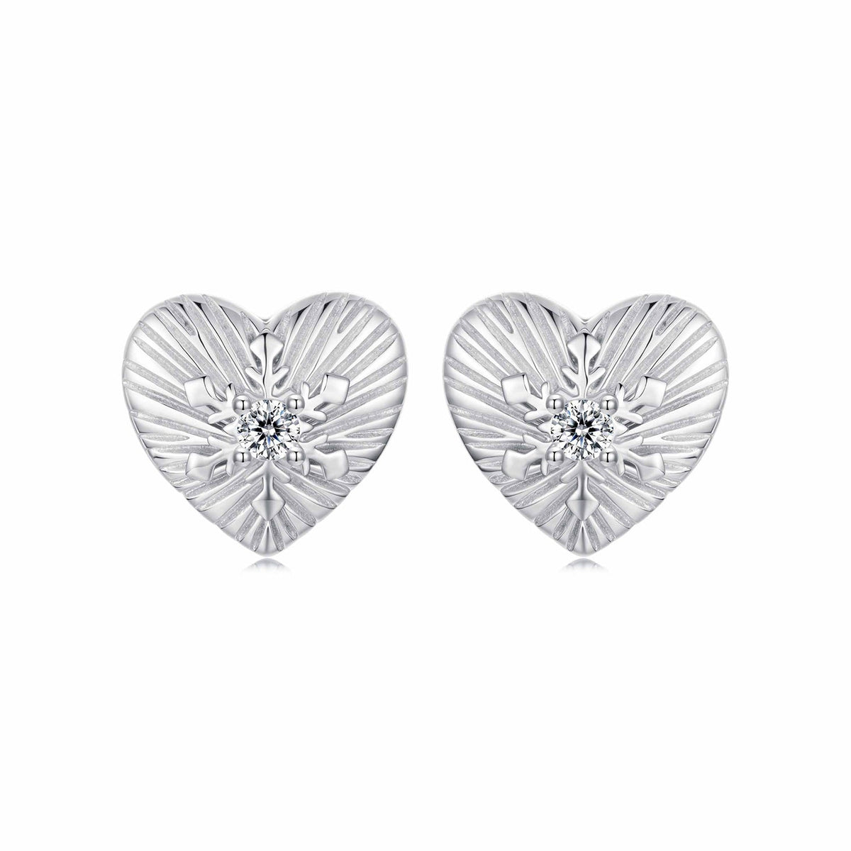 925 Sterling Silver Earrings with CZ in White Gold Plating for Women