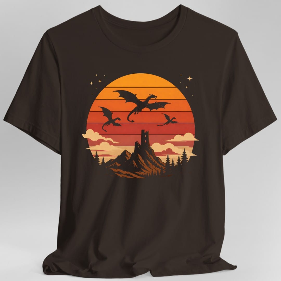 Dragon Castle Retro Sunset T-Shirt