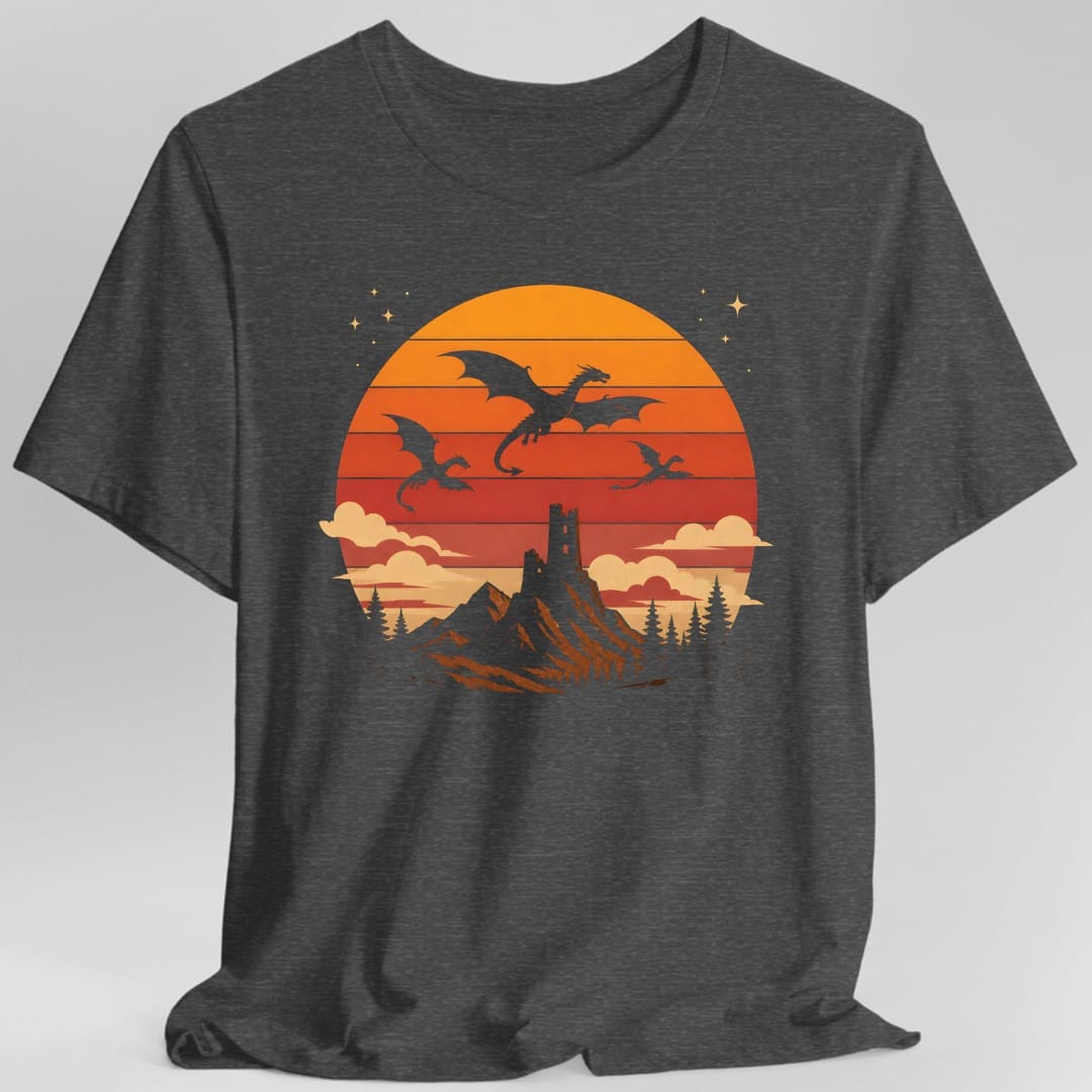 Dragon Castle Retro Sunset T-Shirt
