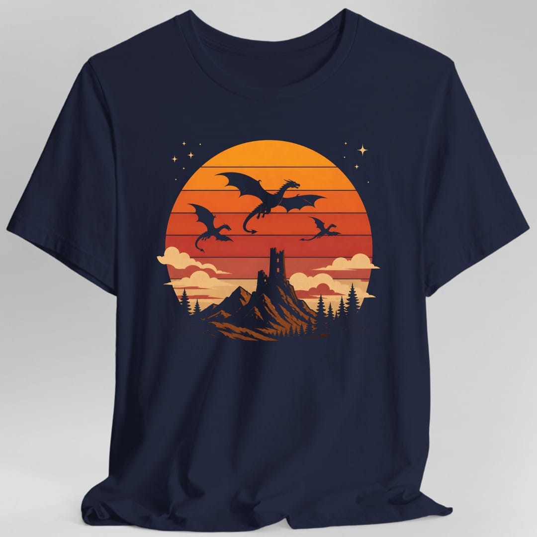 Dragon Castle Retro Sunset T-Shirt