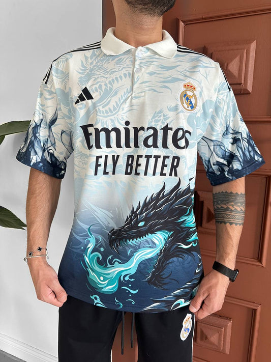 Conjunto de polo y pantalones cortos Dragon Fury para hombre – Ropa urbana con estilo fantasía y dragones que escupen fuego