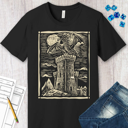 Camiseta de dragón - Arte medieval vintage