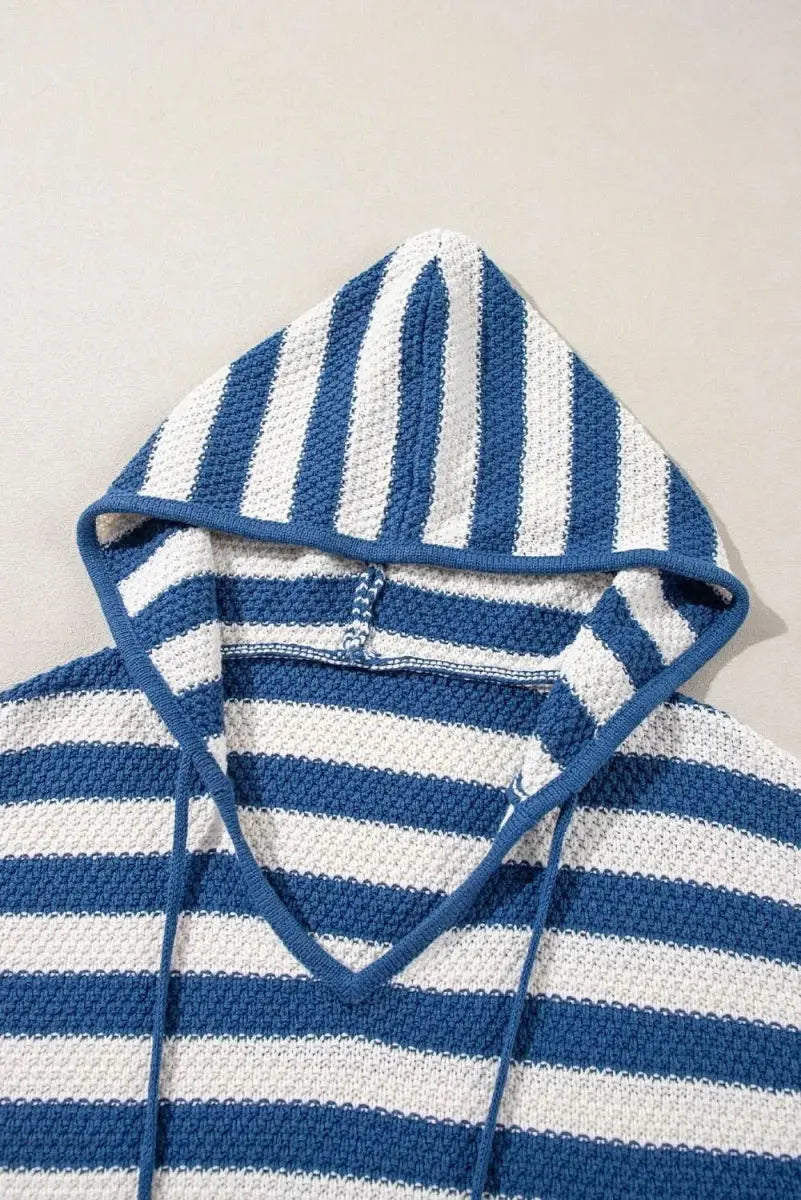 Jackets Trendsi Striped Hoodie Women's Casual Cotton Blend Drawstring Sweater - Soft & Stylish