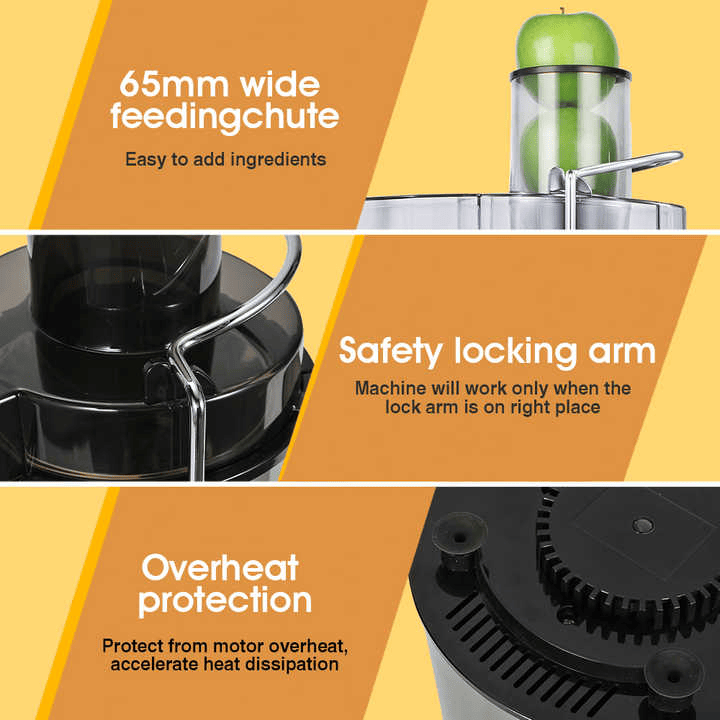 87043565 1100W household centrifugal juicer multi-function electric juicer 2.5L slag cup does not contain BPA fruit and vegetable juice, modern vertical mixing kitchen juicer, secondary mechanical