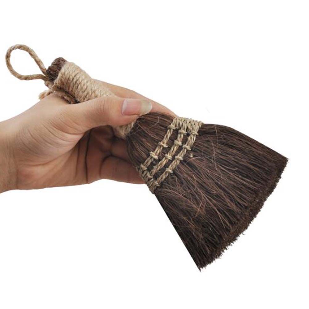 H emp Rope Handle Tea Brush Art Desk Cleaning Palm Brush Paint Brush