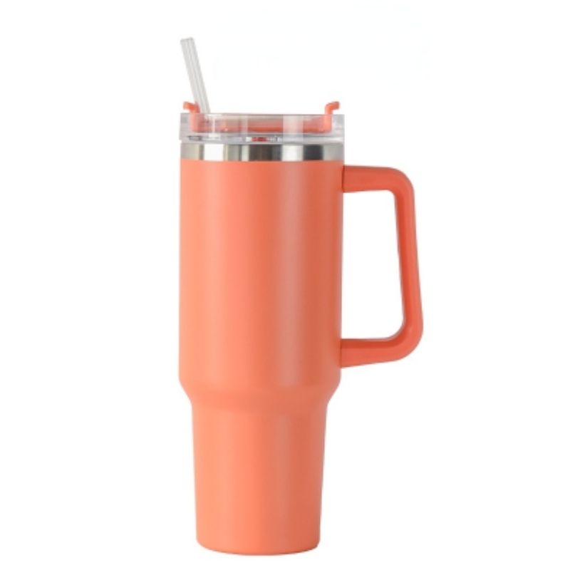 30OZ Straw Coffee Insulation Cup With Handle Portable Car Stainless Steel Water Bottle LargeCapacity Travel B PA F ree Thermal Mug