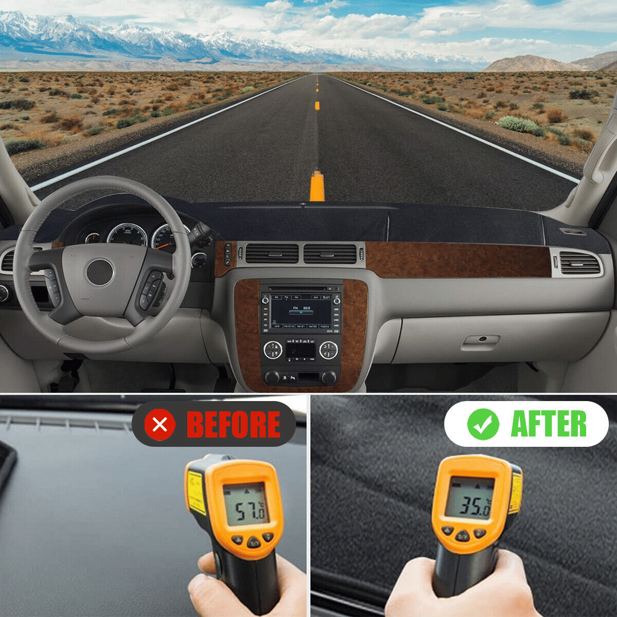 Car Dash Cover Mat Dashboard Pad for Chevy Silverado 1500 2500 Tahoe 2001-2006