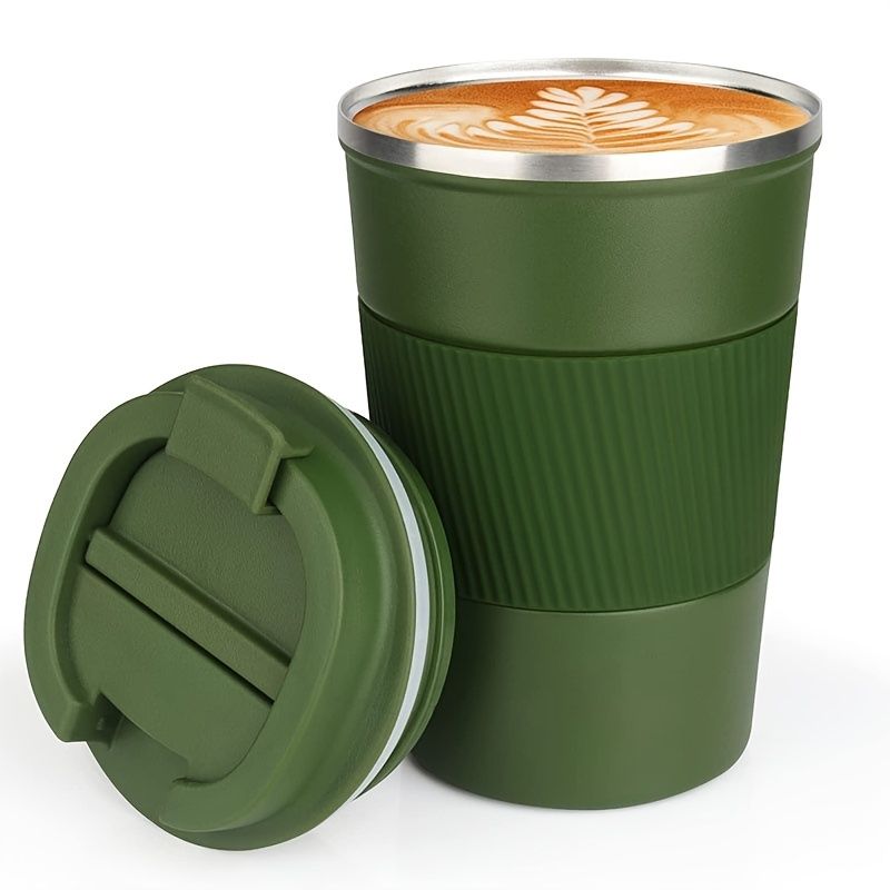 1pc; Stainless Steel Vacuum Insulated Tumbler; Coffee Travel Mug Spill Proof With Lid; T hermos Cup For Keep Hot/Ice Coffee; Tea And Beer