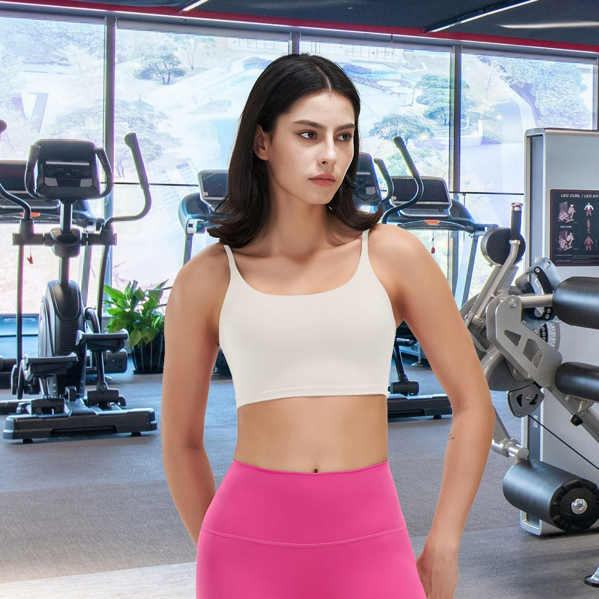 1Pc/3Pcs Women Strap Sport Bras Padded Strappy Crop Square Neck Low Impact Bras Sexy Fitness Tank Tops