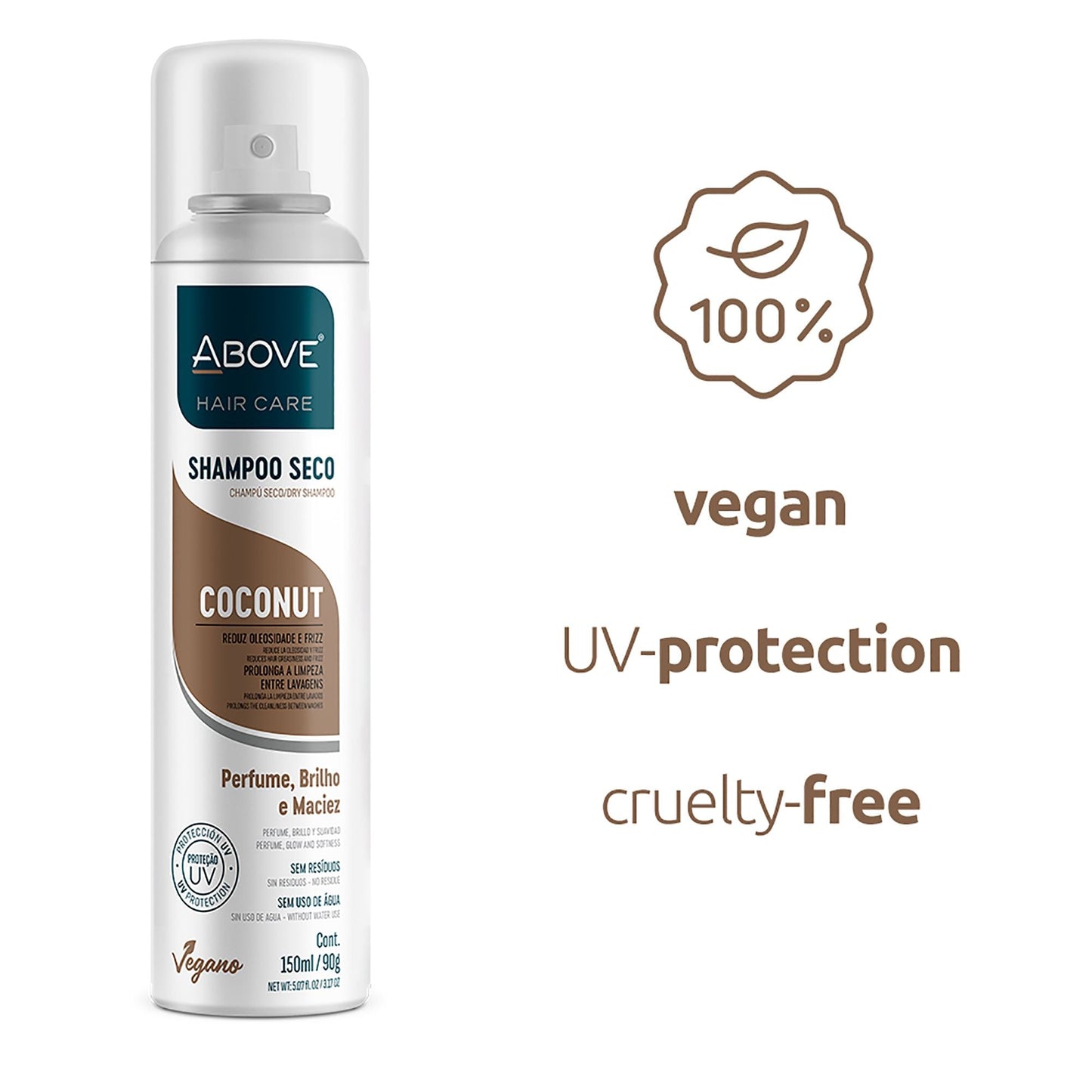 ABOVE Coconut - Dry Shampoo - Absorbs Excess Oil Between Washes - Gives Softness and Shine to Your Strands - Does Not Leave Residue - Prevents Bad Odors with Floral and Vanilla Notes - 3.17 oz