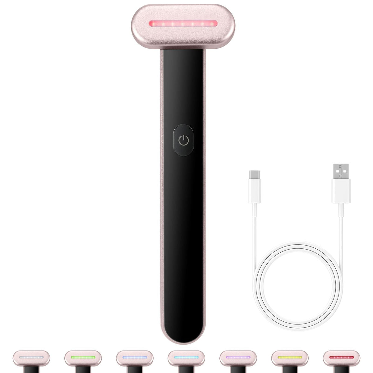 Red Light Therapy Wand for Face, 7-Color LED Facial Wand Red Light Therapy Device with Heatig Therapy| Microcurrent Vibrating Massage, Portable LED Beauty Wand for Face, Neck