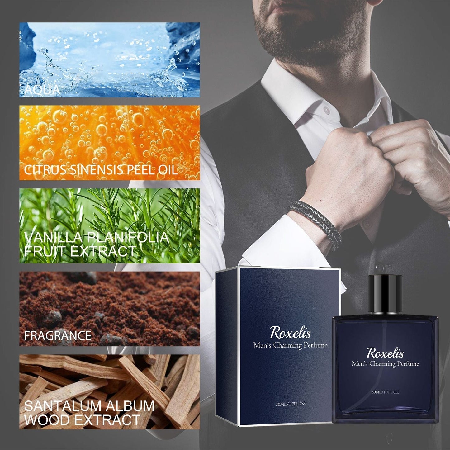 Roxelis Men's Charm Perfume Fragrance Fragrance Natural fresh charm release lasting fragrance couples dating atmosphere perfume