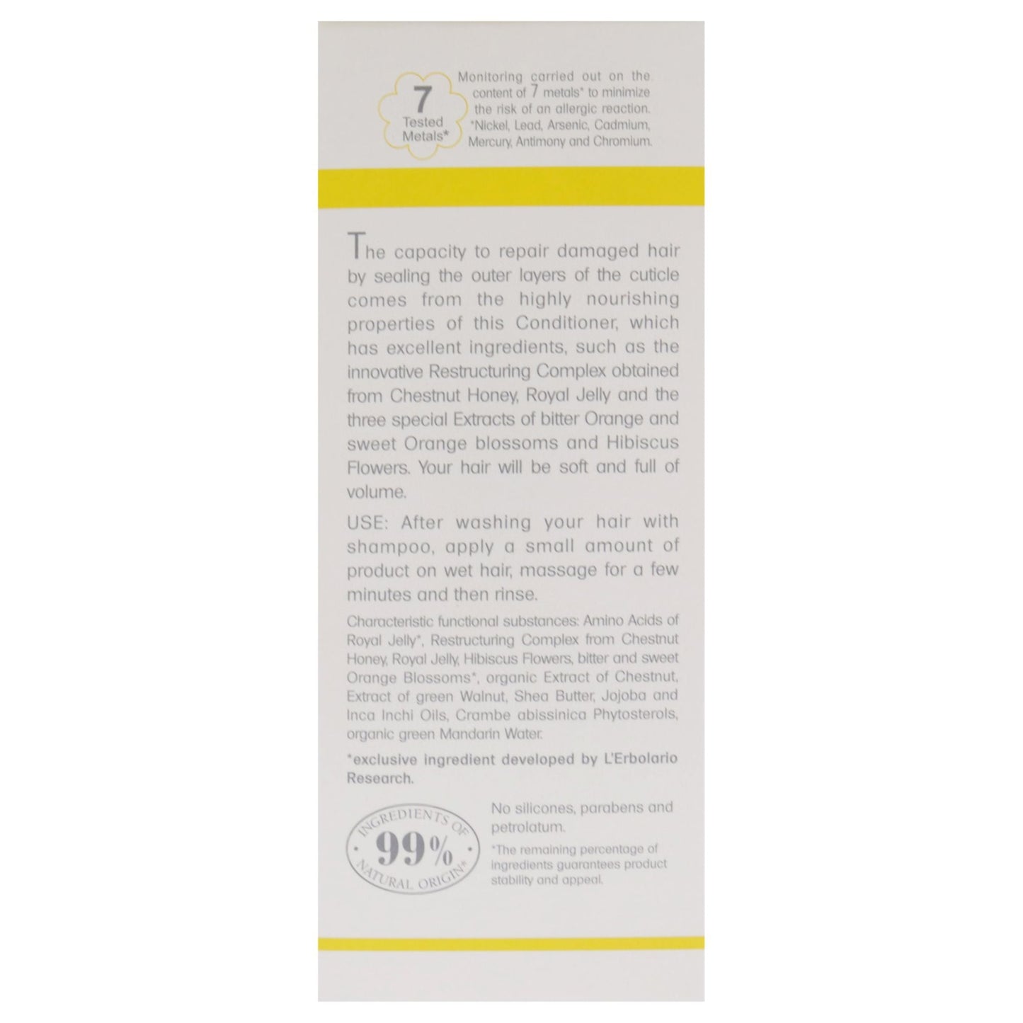 Effetto Reale Intense Nourishment Conditioner by LErbolario for Unisex - 4.2 oz Conditioner