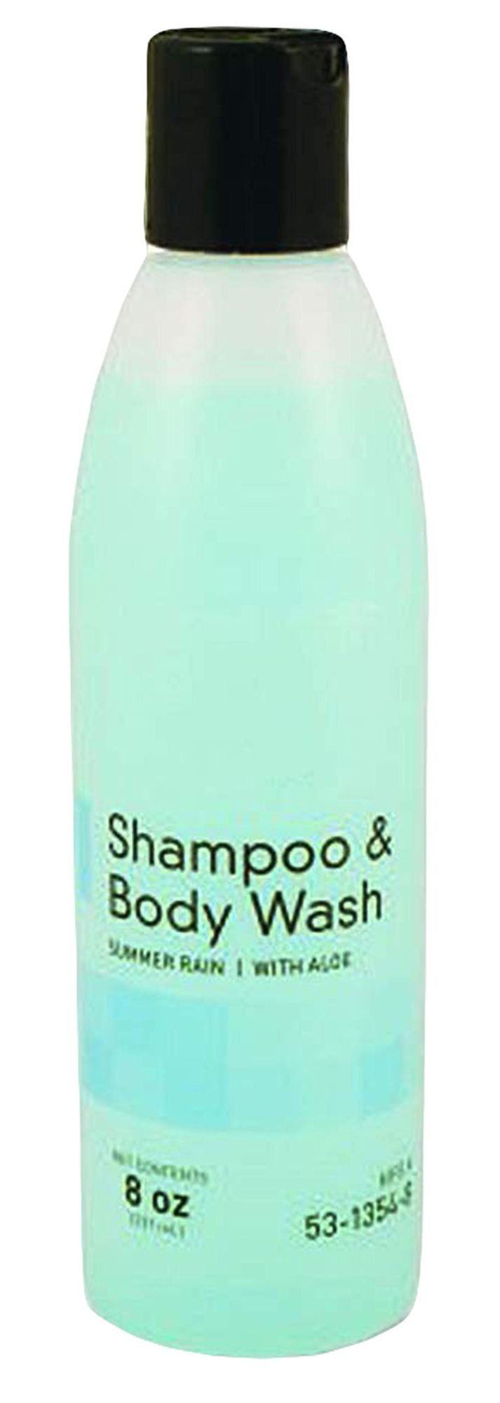 Skin and Hair Cleanser 8 oz. Case of 48 Shampoo & Body Wash with Lanolin, Aloe Vera and collagen. Skin care solution for showers or baths. Natural conditioners & Pleasant Summer Rain Scent.