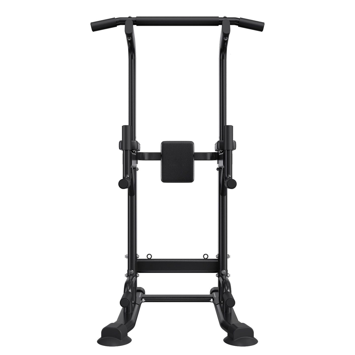 Pull Up Bar, 330 LBS Power Tower Dip Station, Workout Dip Station with H-Shaped Stable Base & Back Pad, Adjustable 12 Level Height Free Standing Chin Up Bar for Back, 4-Level Adjustable Back Pad