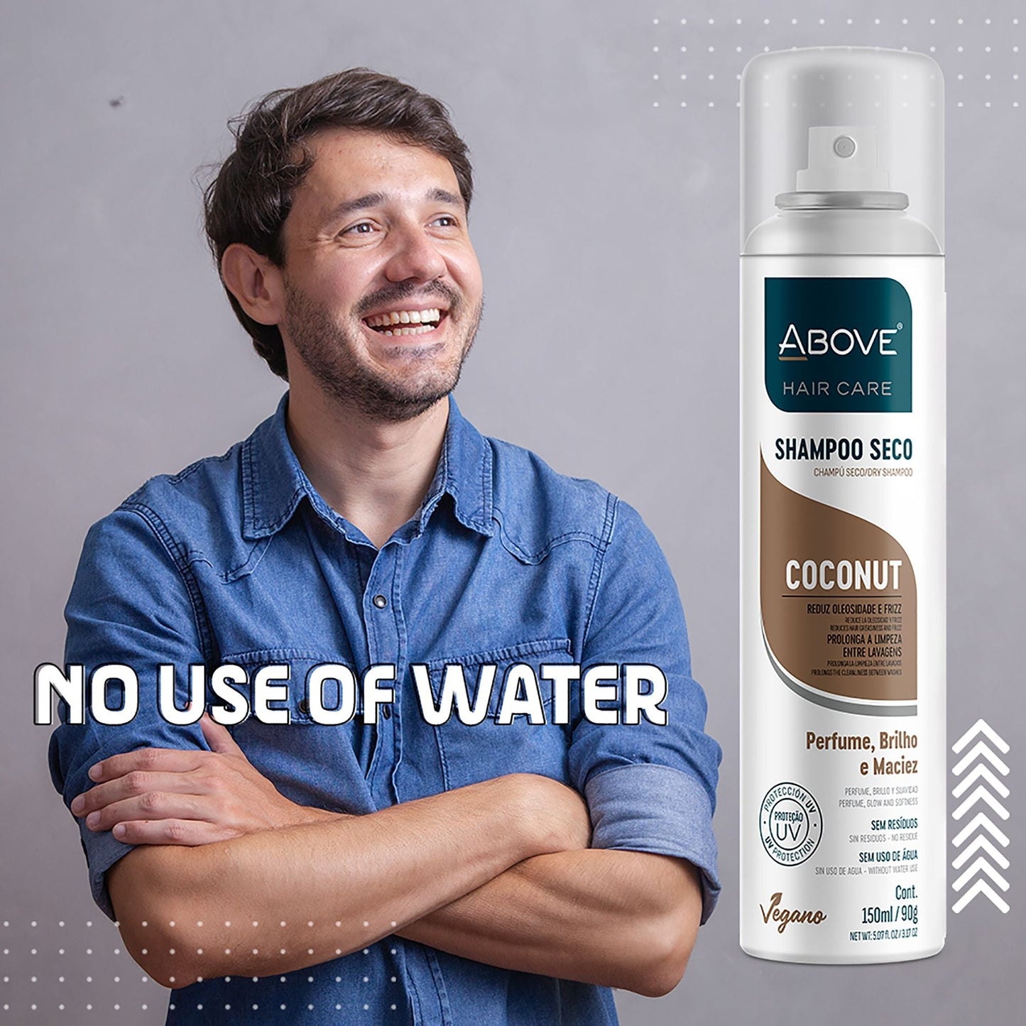 ABOVE Coconut - Dry Shampoo - Absorbs Excess Oil Between Washes - Gives Softness and Shine to Your Strands - Does Not Leave Residue - Prevents Bad Odors with Floral and Vanilla Notes - 3.17 oz