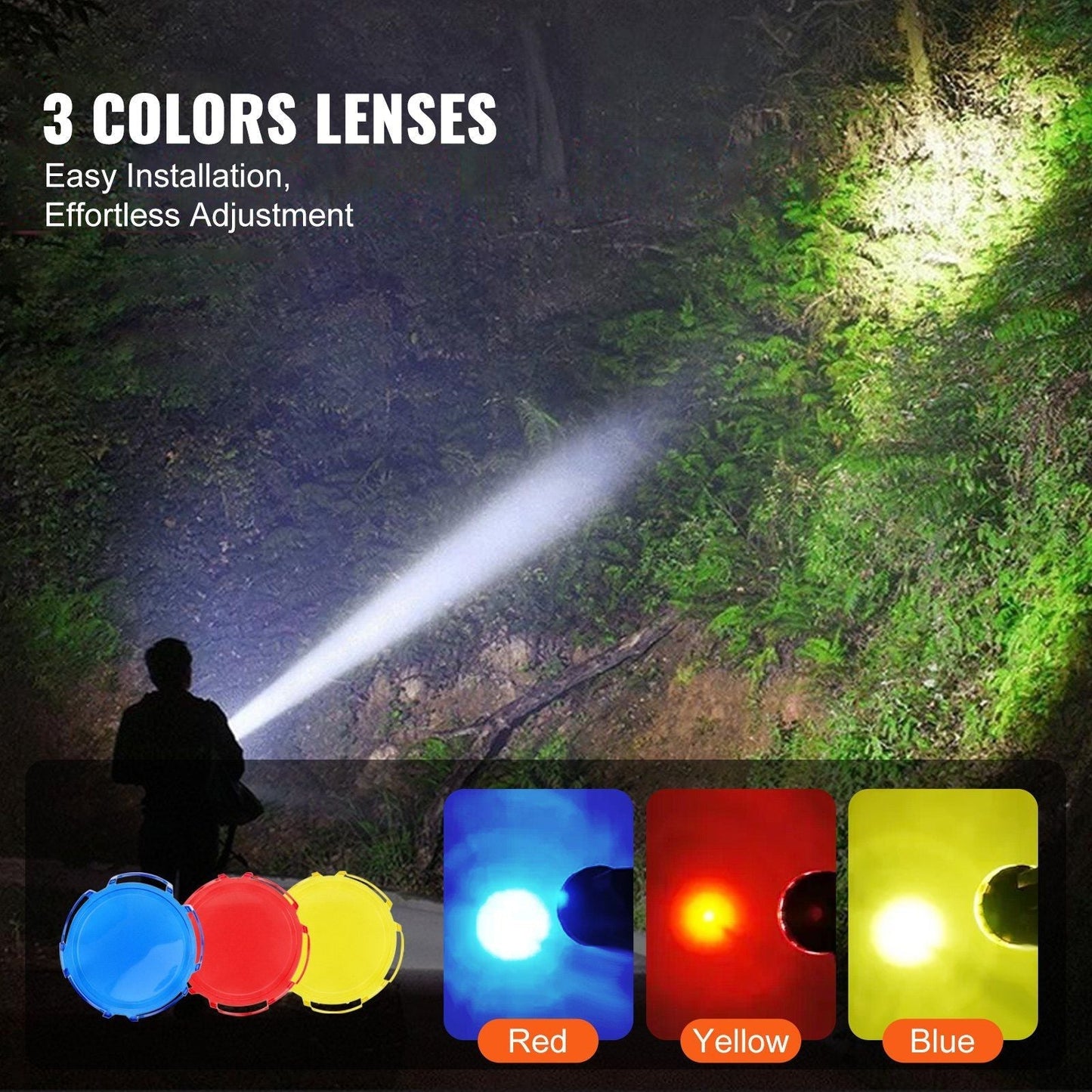 USB Super Bright Rechargeable Spotlight Flashlight 1000, 000LM Searchlight