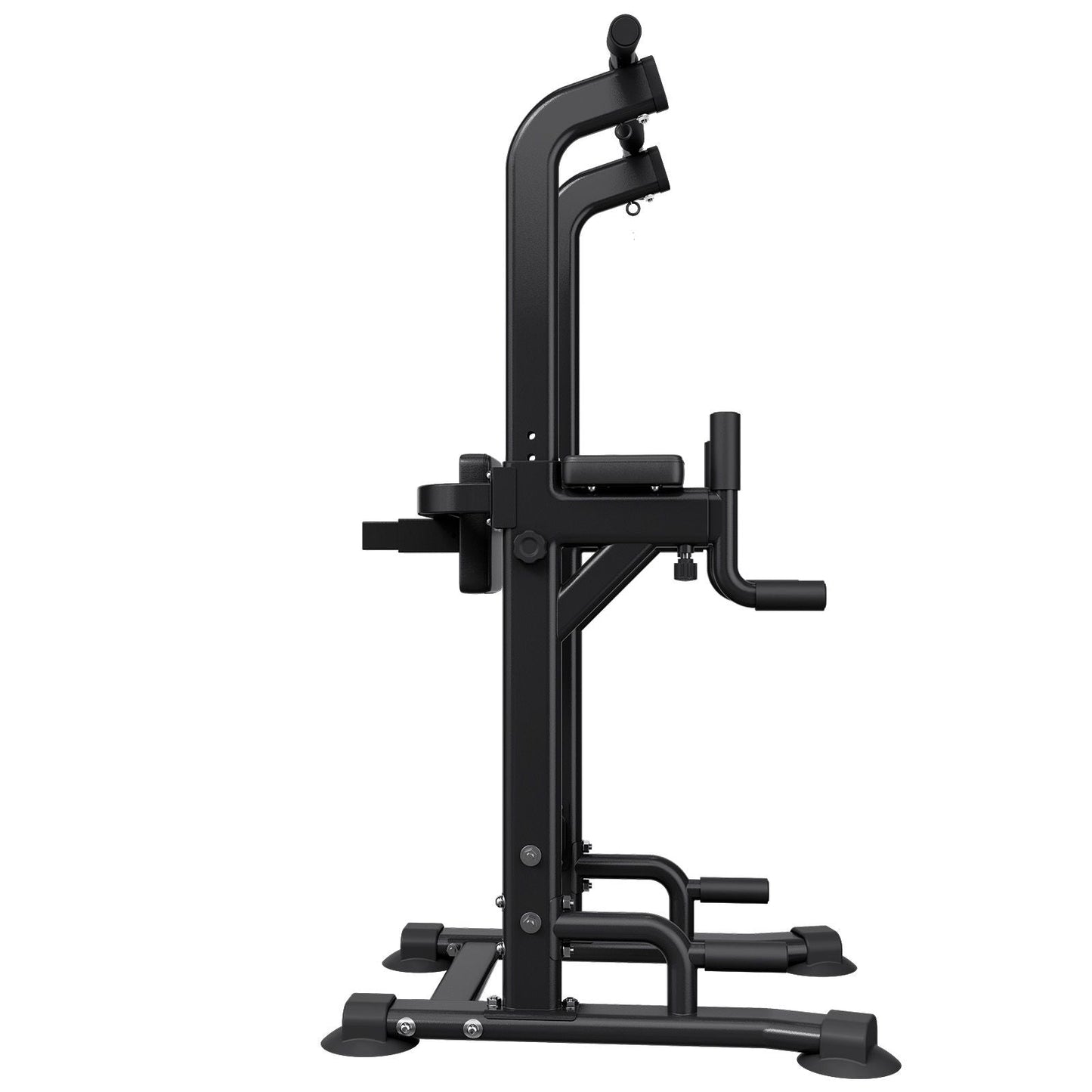 Pull Up Bar, 330 LBS Power Tower Dip Station, Workout Dip Station with H-Shaped Stable Base & Back Pad, Adjustable 12 Level Height Free Standing Chin Up Bar for Back, 4-Level Adjustable Back Pad