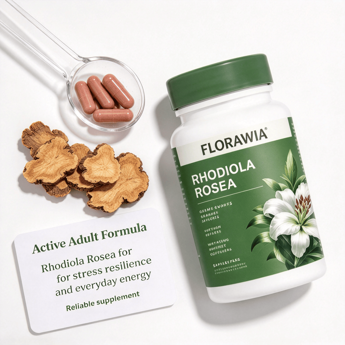 Rhodiola Rosea Capsules, Natural Herbal Supplement, Premium Root Extract for Daily Wellness Support