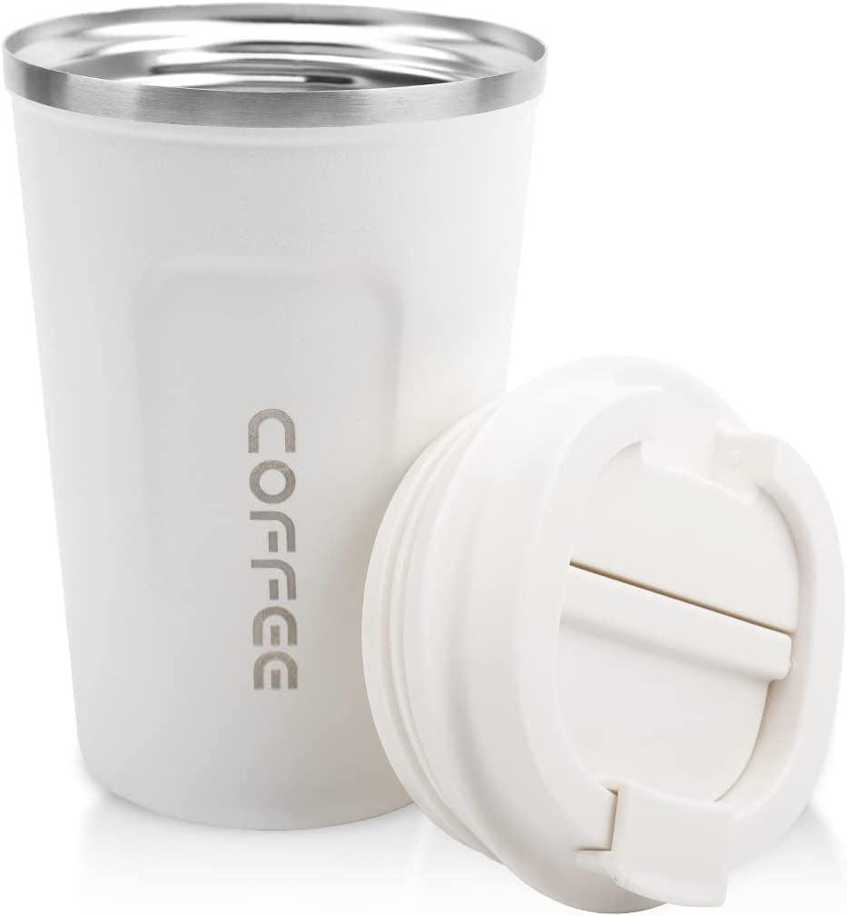 12 oz Stainless Steel Vacuum Insulated Tumbler - Coffee Travel Mug Spill Proof with Lid - T hermos Cup for Keep Hot/Ice Coffee; Tea and Beer