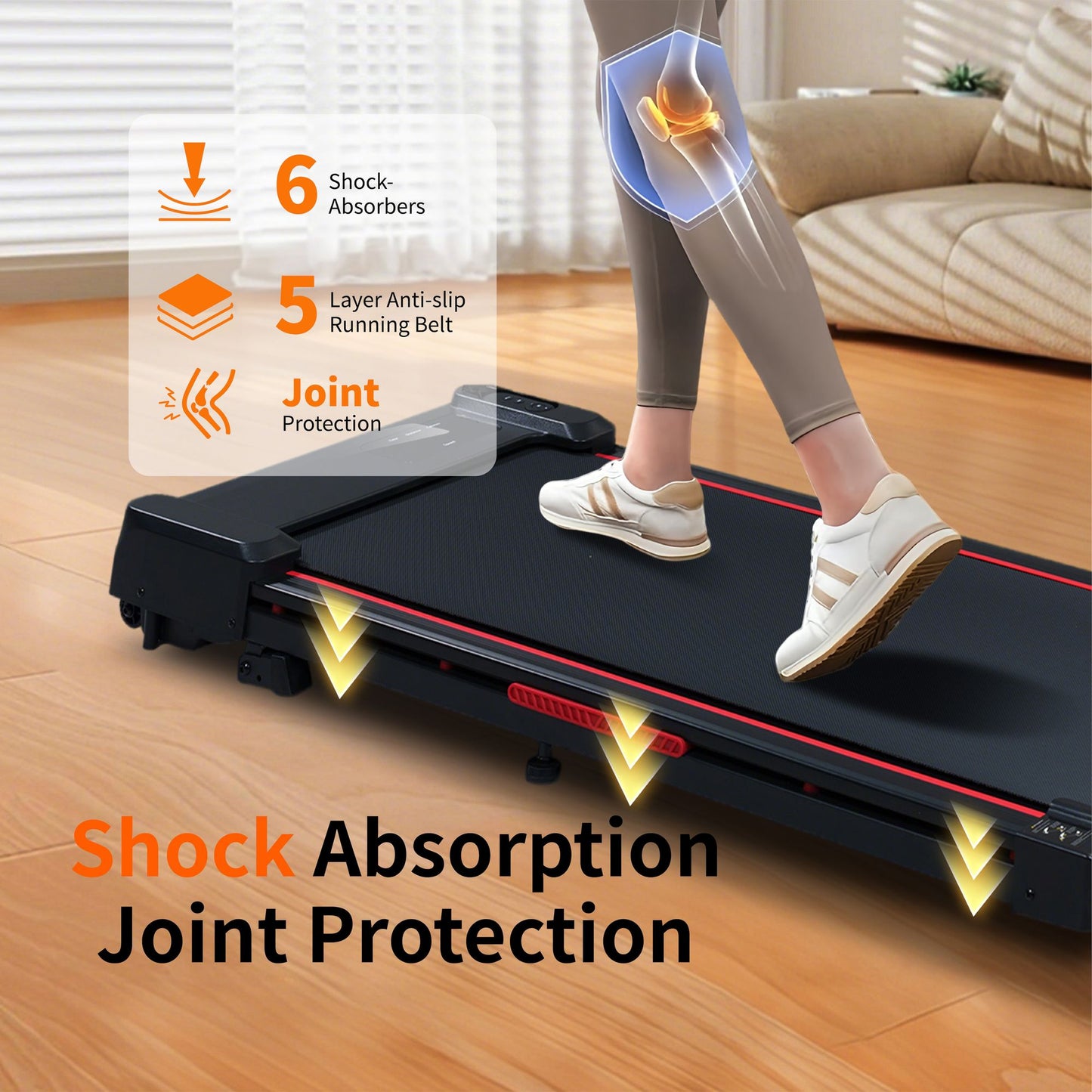 Walking Pad Treadmill with 8° Incline, Remote Control 2.5HP Portable Compact Treadmills for Home Office, Treadmill 220 lb Capacity, LED Display