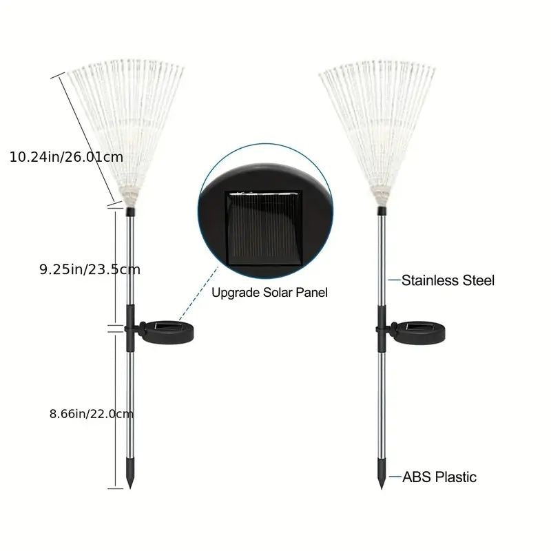 120 LED Solar Fireworks Lights, Starburst Fairy Lights with 8 Lighting Modes, IP4X, Solar Powered Pathway Lights for Patio, Yard, Christmas Holiday Decor, Plastic & Copper Material, No Feather,