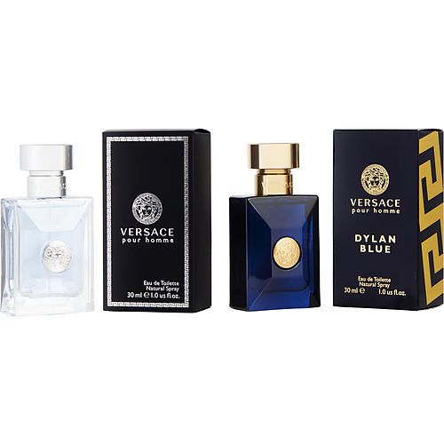 VERSACE VARIETY by Gianni Versace 2 PIECE MENS VARIETY WITH VERSACE POUR HOMME & VERSACE DYLAN BLUE AND BOTH ARE EDT SPRAY 1 OZ