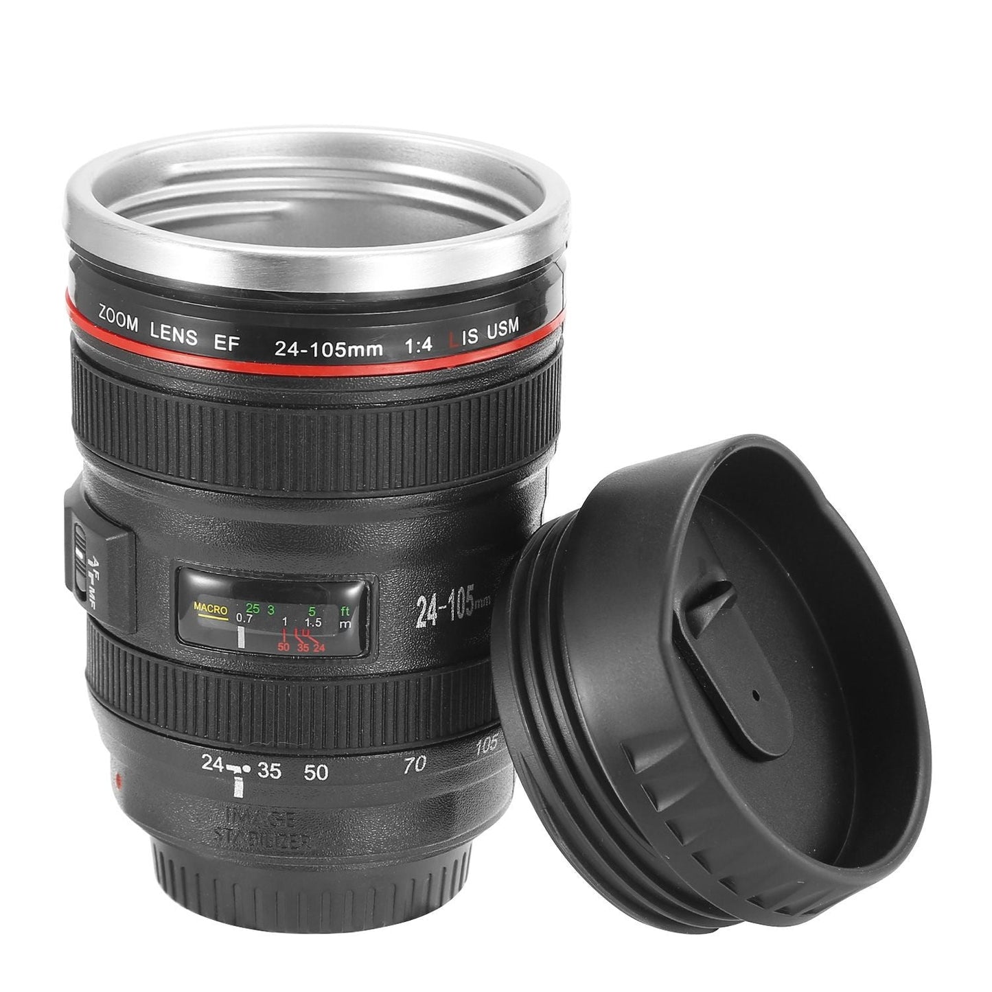 Camera Lens Coffee Mug Cup 13.6oz F ood-G rade Stainless Steel Travel Photography Insulated Mug for All Ages