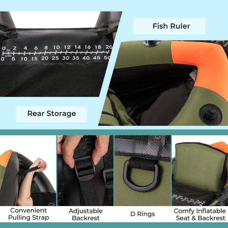 Bote de pesca portátil con 3 cajas de almacenamiento desmontables