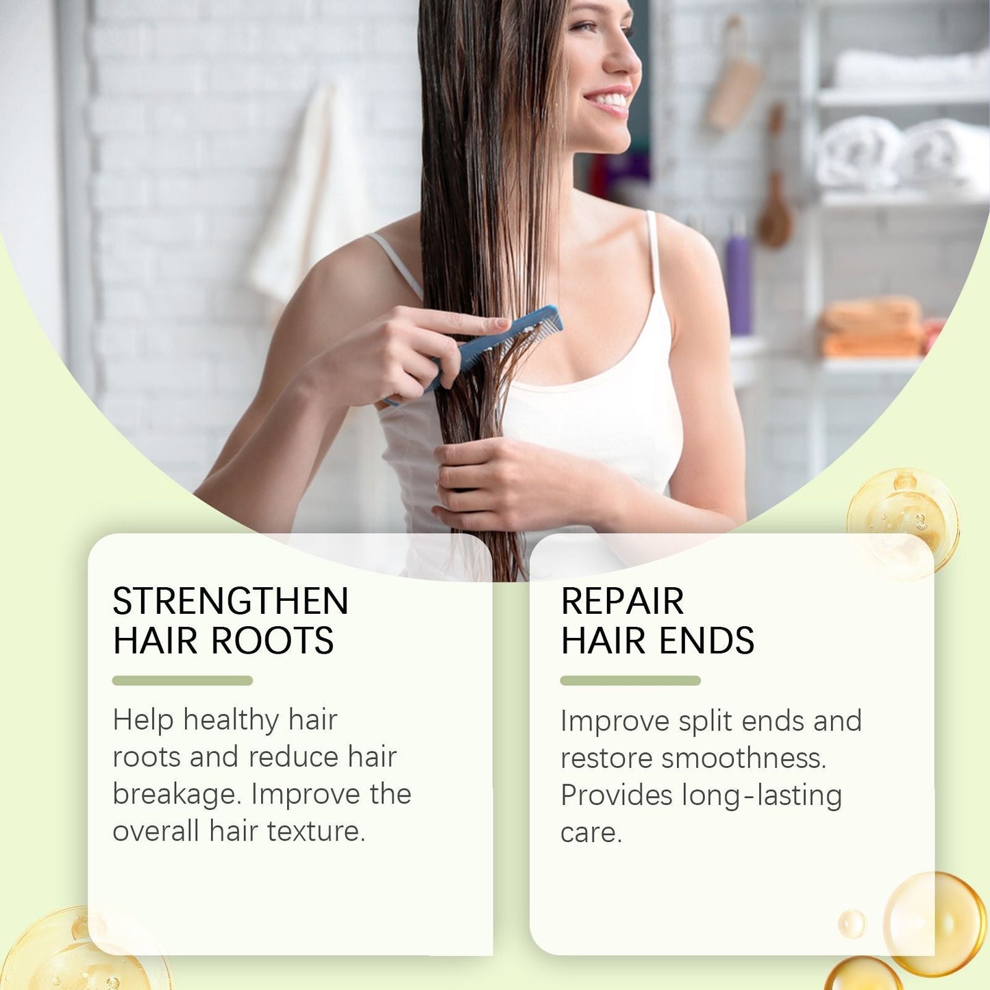 Hoegoa Rosemary Hair Care Essential Oil repairs damaged hair, nourishes scalp, strengthens hair and improves split ends