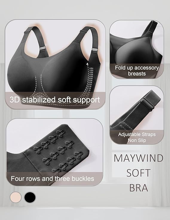 Bras for Women Seamless No Underwire Bralette Comfort Push Up Soft Wireless Full Coverage Everyday Bras 2025