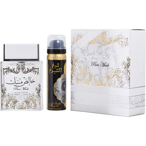 LATTAFA PURE MUSK by Lattafa EAU DE PARFUM SPRAY 3.4 OZ & DEODORANT 1.6 OZ