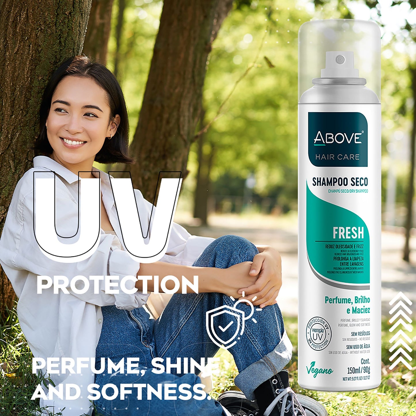 ABOVE Fresh - Dry Shampoo - Absorbs Excess Oil Between Washes - Gives Softness and Shine to Your Strands - Does Not Leave Residue - Prevents Bad Odors with Floral and Citrus Notes - 3.17 oz