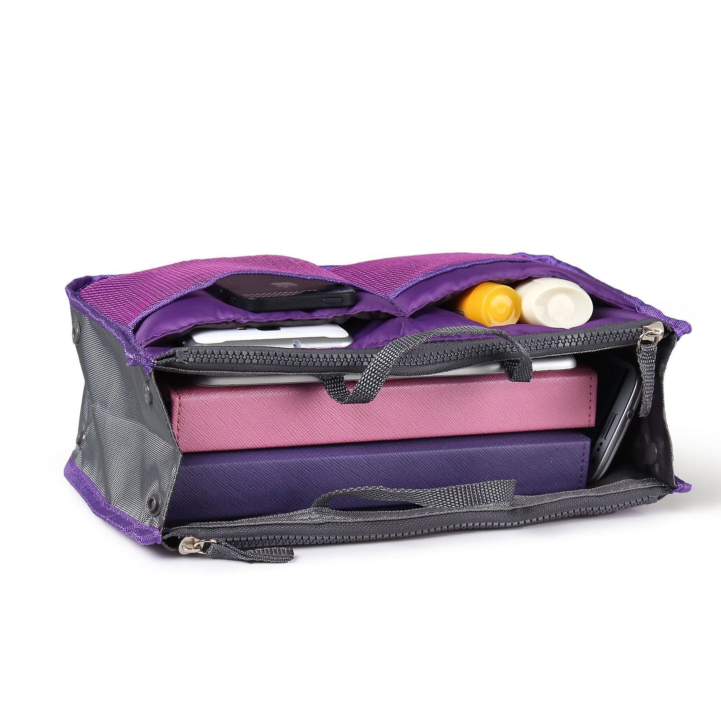 Women Lady Travel Insert Handbag Organiser Makeup Bags Toiletry Purse Liner w/Hand Strap