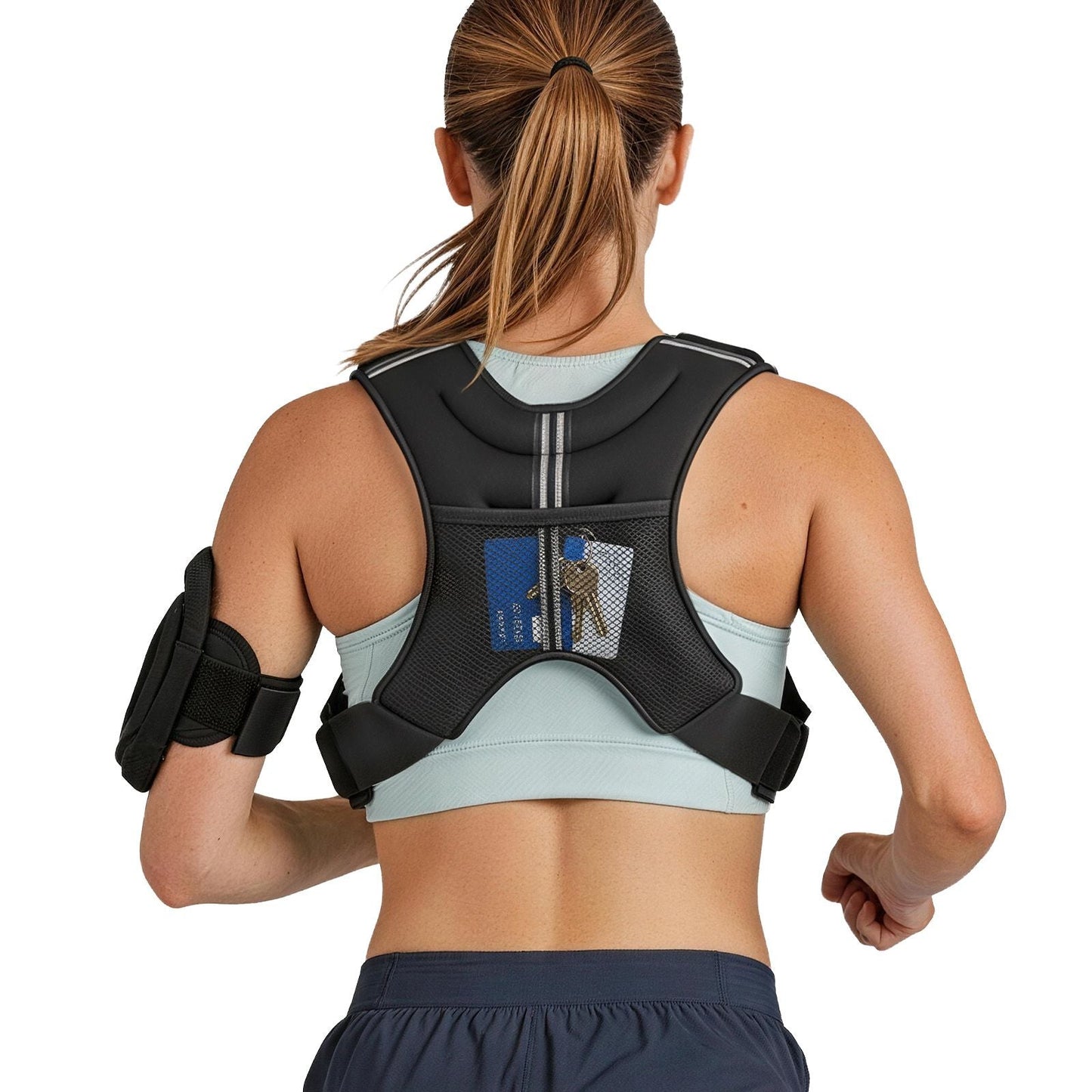 Weighted Vest, 6 lbs Body Weight Vest for Men Women, with Reflective Stripe, Adjustable Buckle, Workout Equipment for Strength Training, Running, Jogging, Fitness, Muscle Building, Weight Loss