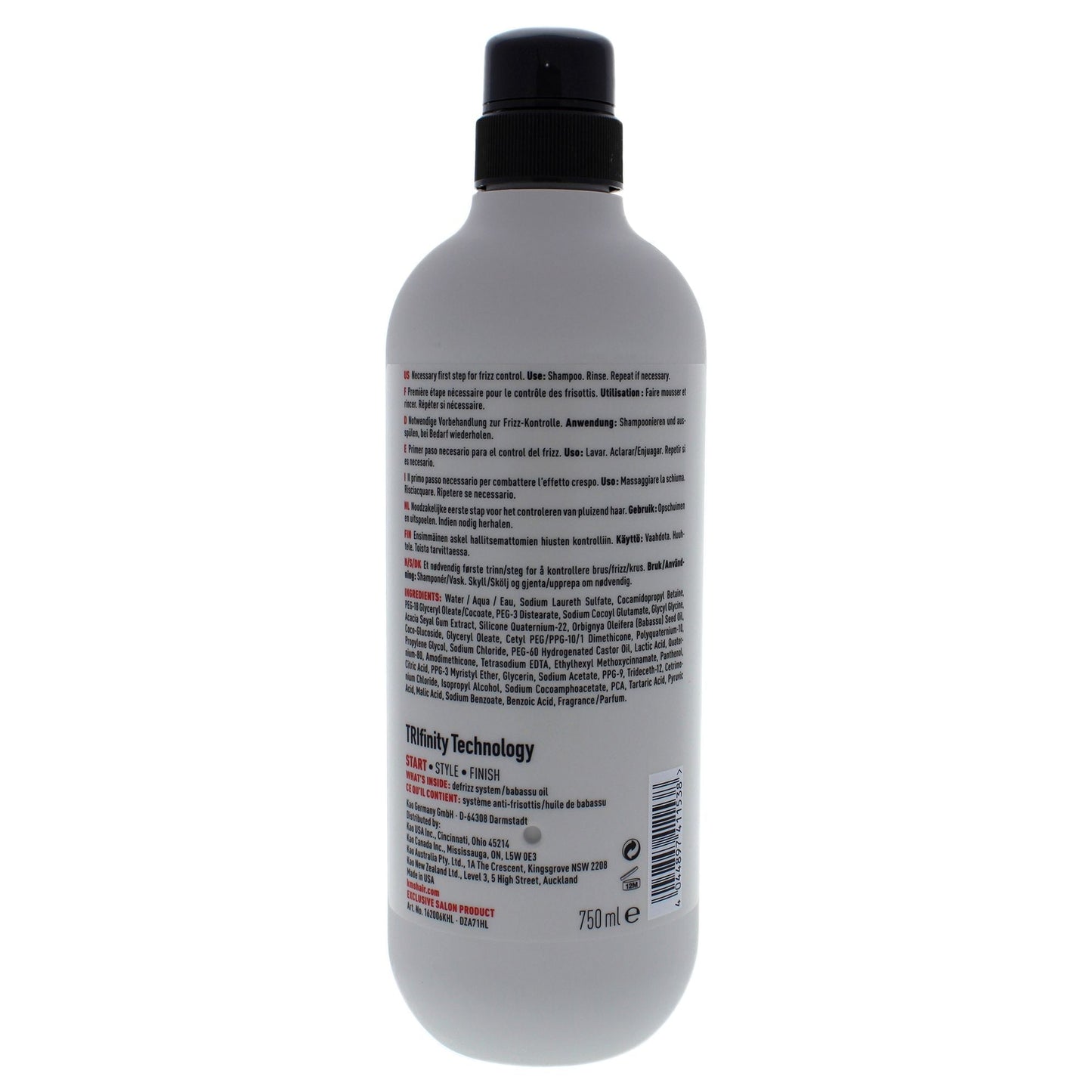 Tame Frizz Shampoo by KMS for Unisex - 25.3 oz Shampoo