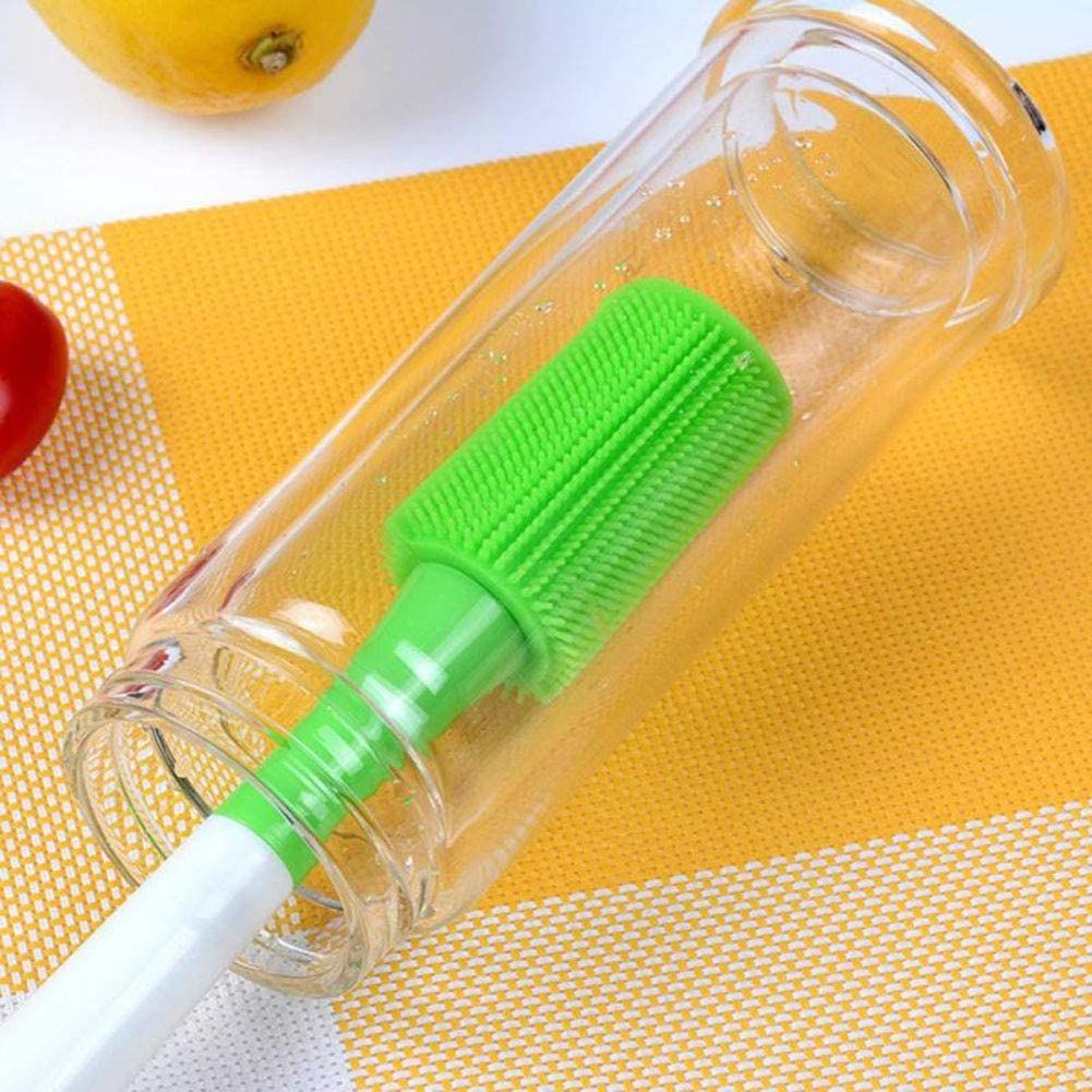 Silicone Cleaning Bottle Brush Silica Gel Cleaning Brush Bottle Cup Cleaning Brush for Glass Cup T hermos Coffee Mug Long Handle Dishwashing Tool
